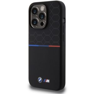 BMW BMHMP15L22SMPK Apple iPhone 15 Pro 6.1" juodos spalvos kietas dėklas M Silicone Pattern MagSafe - Image 2