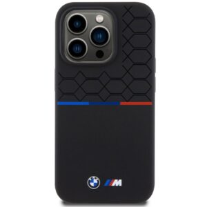 BMW BMHMP15L22SMPK Apple iPhone 15 Pro 6.1" juodos spalvos kietas dėklas M Silicone Pattern MagSafe - Image 3