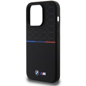 BMW BMHMP15L22SMPK Apple iPhone 15 Pro 6.1" juodos spalvos kietas dėklas M Silicone Pattern MagSafe - Image 6