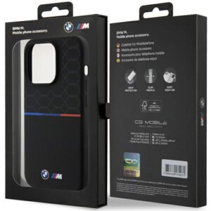 BMW BMHMP15L22SMPK Apple iPhone 15 Pro 6.1" juodos spalvos kietas dėklas M Silicone Pattern MagSafe - Image 8