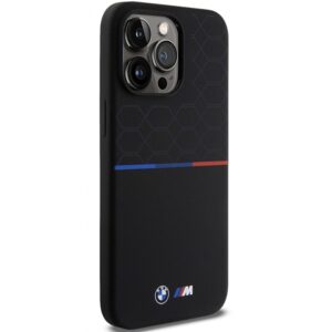 BMW BMHMP15X22SMPK Apple iPhone 15 Pro Max 6.7" juodos spalvos kietas dėklas M Silicone Pattern MagSafe - Image 4