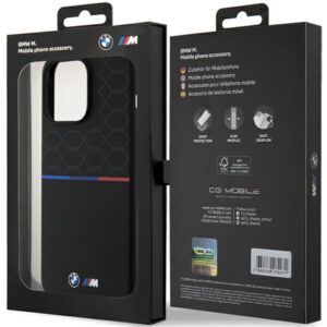 BMW BMHMP15X22SMPK Apple iPhone 15 Pro Max 6.7" juodos spalvos kietas dėklas M Silicone Pattern MagSafe - Image 8