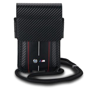 Bag BMW BMPSP15XMSCAKR Wallet Bag juodos spalvos Carbon Red Stripes