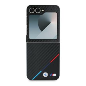 Dėklas BMW BMHCZF623 PUDTK Z Flip6 F741 juodos spalvos kietas dėklas Carbon Tricolor - Image 2