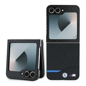 BMW BMHCZF622NBCK Z Flip6 F741 juodos spalvos kietas dėklas Carbon Blue Line