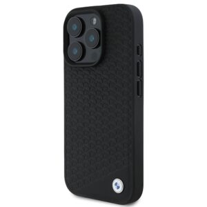 BMW BMHMP16X23RDDK Apple iPhone 16 Pro Max 6.9" juodos spalvos kietas dėklas Sign Leather Diamond Metal Logo MagSa - Image 2