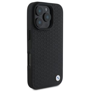 BMW BMHMP16X23RDDK Apple iPhone 16 Pro Max 6.9" juodos spalvos kietas dėklas Sign Leather Diamond Metal Logo MagSa - Image 4