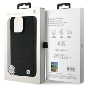 BMW BMHMP16X23RDDK Apple iPhone 16 Pro Max 6.9" juodos spalvos kietas dėklas Sign Leather Diamond Metal Logo MagSa - Image 8