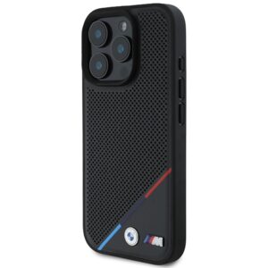 BMW BMHMP16L23 PUPDK Apple iPhone 16 Pro 6.3" juodos spalvos kietas dėklas M Perforated Tricolor Line MagSafe - Image 2