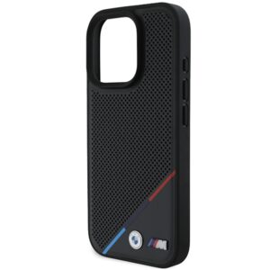 BMW BMHMP16L23 PUPDK Apple iPhone 16 Pro 6.3" juodos spalvos kietas dėklas M Perforated Tricolor Line MagSafe - Image 6