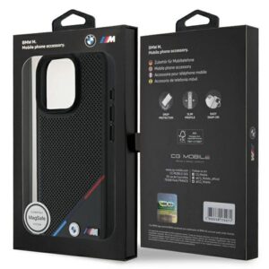 BMW BMHMP16L23 PUPDK Apple iPhone 16 Pro 6.3" juodos spalvos kietas dėklas M Perforated Tricolor Line MagSafe - Image 8