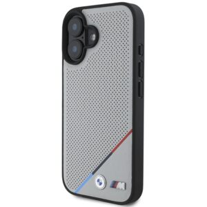 BMW BMHMP16S23 PUPDG Apple iPhone 16 6.1" grey kietas dėklas M Perforated Tricolor Line MagSafe - Image 2