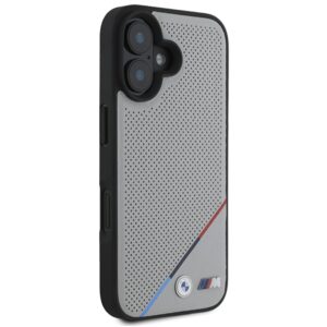 BMW BMHMP16S23 PUPDG Apple iPhone 16 6.1" grey kietas dėklas M Perforated Tricolor Line MagSafe - Image 4