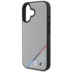 BMW BMHMP16S23 PUPDG Apple iPhone 16 6.1" grey kietas dėklas M Perforated Tricolor Line MagSafe - Image 6