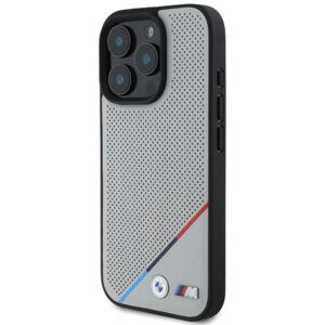 BMW BMHMP16L23 PUPDG Apple iPhone 16 Pro 6.3" grey kietas dėklas M Perforated Tricolor Line MagSafe - Image 2