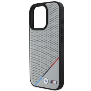 BMW BMHMP16L23 PUPDG Apple iPhone 16 Pro 6.3" grey kietas dėklas M Perforated Tricolor Line MagSafe - Image 6