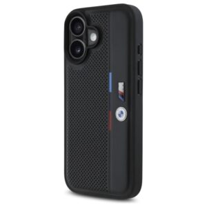 BMW BMHCP16S23 PUPVK Apple iPhone 16 6.1" juodos spalvos kietas dėklas M Perforated Tricolor Detail Line - Image 2
