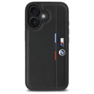 BMW BMHCP16S23 PUPVK Apple iPhone 16 6.1" juodos spalvos kietas dėklas M Perforated Tricolor Detail Line - Image 3