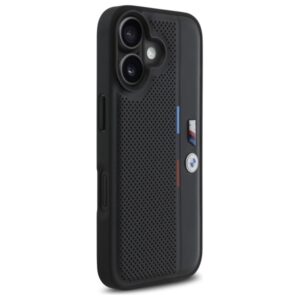 BMW BMHCP16S23 PUPVK Apple iPhone 16 6.1" juodos spalvos kietas dėklas M Perforated Tricolor Detail Line - Image 4