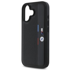BMW BMHCP16S23 PUPVK Apple iPhone 16 6.1" juodos spalvos kietas dėklas M Perforated Tricolor Detail Line - Image 6