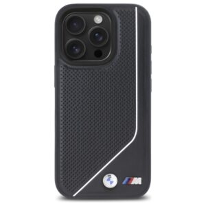 BMW BMHMP16L23 PUCPK Apple iPhone 16 Pro 6.3" juodos spalvos kietas dėklas M Perforated Twisted Line MagSafe - Image 3