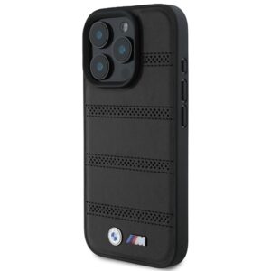BMW BMHMP16L23 PUSPK Apple iPhone 16 Pro 6.3" juodos spalvos kietas dėklas M Perforated And Stitched Line MagSafe - Image 2