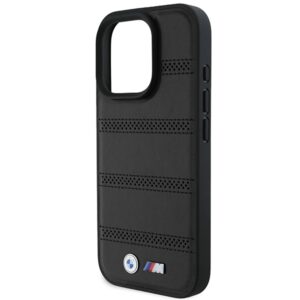BMW BMHMP16L23 PUSPK Apple iPhone 16 Pro 6.3" juodos spalvos kietas dėklas M Perforated And Stitched Line MagSafe - Image 6