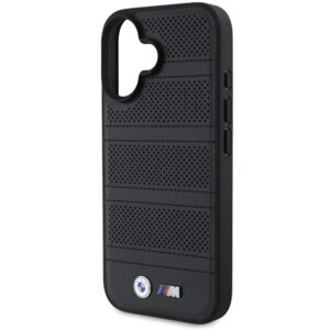 BMW BMHMP16S23 PUSPK Apple iPhone 16 6.1" juodos spalvos kietas dėklas M Perforated And Stitched Line MagSafe - Image 6