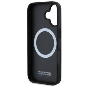 BMW BMHMP16S23 PUSPK Apple iPhone 16 6.1" juodos spalvos kietas dėklas M Perforated And Stitched Line MagSafe - Image 7