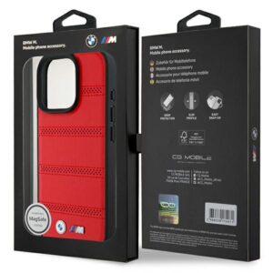BMW BMHMP16L23 PUSPR Apple iPhone 16 Pro 6.3" red kietas dėklas M Perforated And Stitched Line MagSafe - Image 8