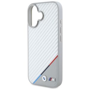 BMW BMHMP16S23 PUDTS Apple iPhone 16 6.1" grey kietas dėklas M Carbon Tricolor Line MagSafe - Image 6