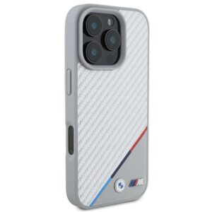 BMW BMHMP16L23 PUDTS Apple iPhone 16 Pro 6.3" grey kietas dėklas M Carbon Tricolor Line MagSafe - Image 4