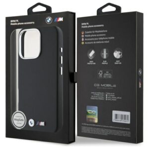 BMW BMHMP16L23 PMWK Apple iPhone 16 Pro 6.3" juodos spalvos kietas dėklas M Smooth Full Wrapped Metal MagSafe - Image 8