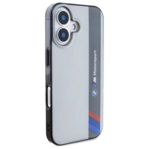 BMW BMHCP16S23HTFEG Apple iPhone 16 6.1" grey kietas dėklas Motorsport IML Vertical Stripe - Image 4