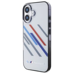 BMW BMHCP16S23HTRAG Apple iPhone 16 6.1" grey kietas dėklas Motorsport IML Random Stripes - Image 2