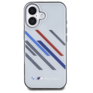 BMW BMHCP16S23HTRAG Apple iPhone 16 6.1" grey kietas dėklas Motorsport IML Random Stripes - Image 3