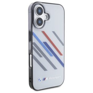 BMW BMHCP16S23HTRAG Apple iPhone 16 6.1" grey kietas dėklas Motorsport IML Random Stripes - Image 4