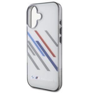 BMW BMHCP16S23HTRAG Apple iPhone 16 6.1" grey kietas dėklas Motorsport IML Random Stripes - Image 6