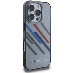 BMW BMHCP16L23HTRAG Apple iPhone 16 Pro 6.3" grey kietas dėklas Motorsport IML Random Stripes - Image 4