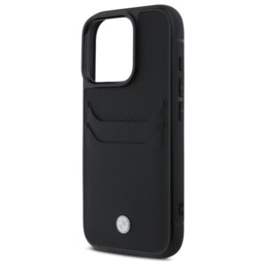 BMW BMHCP16X22RSEPK Apple iPhone 16 Pro Max 6.9" juodos spalvos kietas dėklas Sign Leather Cardslot - Image 6