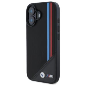 BMW BMHMP16S23 PUTRK Apple iPhone 16 6.1" juodos spalvos kietas dėklas M Meshed Tricolor Stripes MagSafe - Image 2
