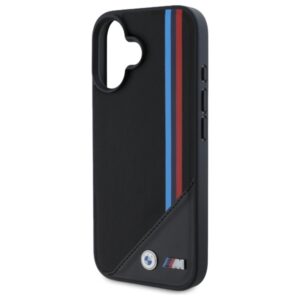 BMW BMHMP16S23 PUTRK Apple iPhone 16 6.1" juodos spalvos kietas dėklas M Meshed Tricolor Stripes MagSafe - Image 6