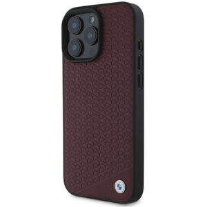 BMW BMHMP16X23RDDR Apple iPhone 16 Pro Max 6.9" red kietas dėklas Sign Leather Diamond Metal Logo MagSafe - Image 2