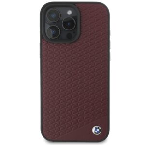 BMW BMHMP16X23RDDR Apple iPhone 16 Pro Max 6.9" red kietas dėklas Sign Leather Diamond Metal Logo MagSafe - Image 3