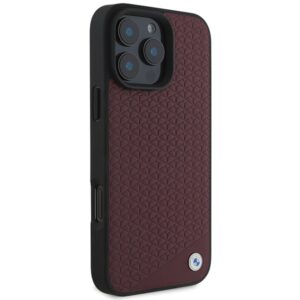 BMW BMHMP16X23RDDR Apple iPhone 16 Pro Max 6.9" red kietas dėklas Sign Leather Diamond Metal Logo MagSafe - Image 4