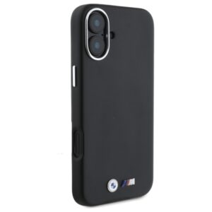 BMW BMHMP16S23 PMWK Apple iPhone 16 6.1" juodos spalvos kietas dėklas M Smooth Full Wrapped Metal MagSafe - Image 4