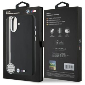 BMW BMHMP16S23 PMWK Apple iPhone 16 6.1" juodos spalvos kietas dėklas M Smooth Full Wrapped Metal MagSafe - Image 8