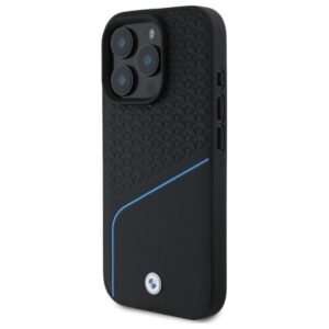 BMW BMHMP16X23RDCLK Apple iPhone 16 Pro Max 6.9" juodos spalvos kietas dėklas Sign Leather Textured And Line MagSafe - Image 2