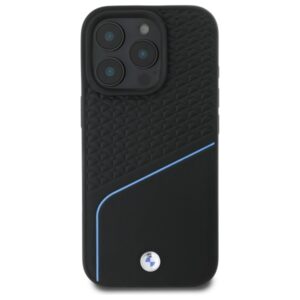 BMW BMHMP16X23RDCLK Apple iPhone 16 Pro Max 6.9" juodos spalvos kietas dėklas Sign Leather Textured And Line MagSafe - Image 3