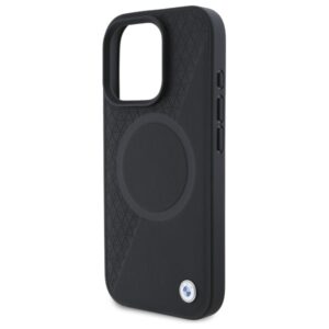 BMW BMHMP16X23RTPK Apple iPhone 16 Pro Max 6.9" juodos spalvos kietas dėklas Sign Leather Half Textured And Circle MagSa - Image 6